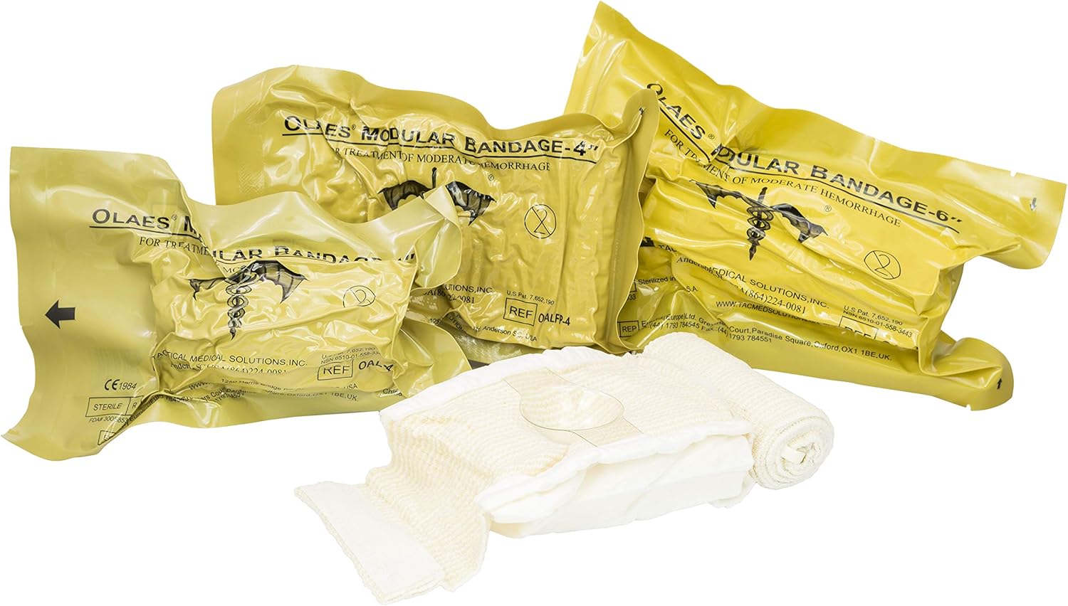 Tactical Medical Solutions olaestm enroulé Bandage stérile – 15 x 3 cm amp; # x2507; Modular Trauma Bandage Impression Association