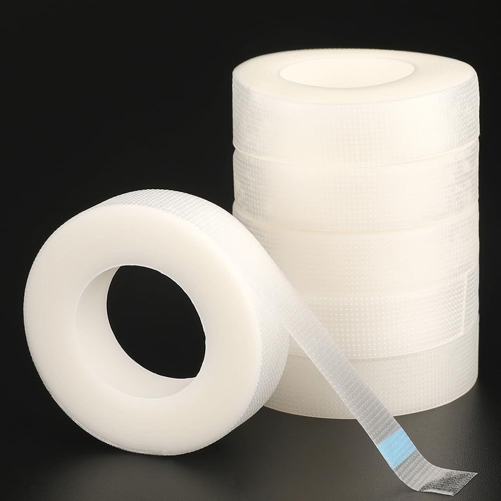6 Rouleaux Ruban Cils Ruban Extension de Cils Micropore,PE et Tissu non Tissé Respirant Bandes de Cils pour Approvisionnement Extension Cils (Blanc)