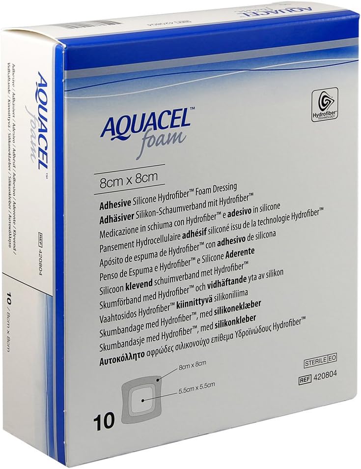 Aquacel carré Pansement adhésif mousse, 8 x 8 cm