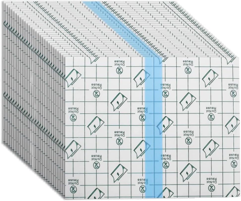 DAZISEN Bandages Adhésif Transparent Extensible - 20 Pièces Pansement Tatouage Pansement Etanche Imperméables pour Sport, Douches, Protéger Tatouage 10 x 12 cm 20 Pcs