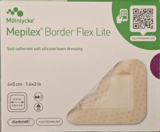 Mepilex Border Flex Lite Lot de 10 pansements en mousse auto-adhésifs 4 x 5 cm