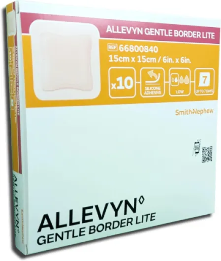 Alllevyn Lot de 10 pansements adhésifs en gel de silicone avec bordure douce 15 x 15cm