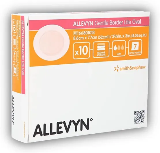 ALLEVYN Gentle Border Lite Vinaigrette Ovale 8,6 x 7,7 cm