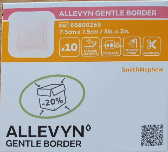 ALLEVYN Gentle Border 7,5 cm x 7,5 cm x 10 pansements en mousse adhésive 66800269 - One Size