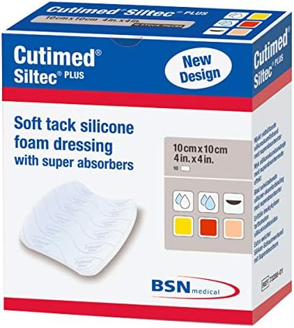 Siltec Plus 10 x 10 cm Boite de 10 Pansements Adhésifs