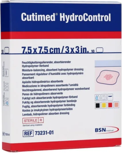 CUTIMED Hydrocontrol 7,5 x 7,5 cm Bte 10 Pansements Adhésifs