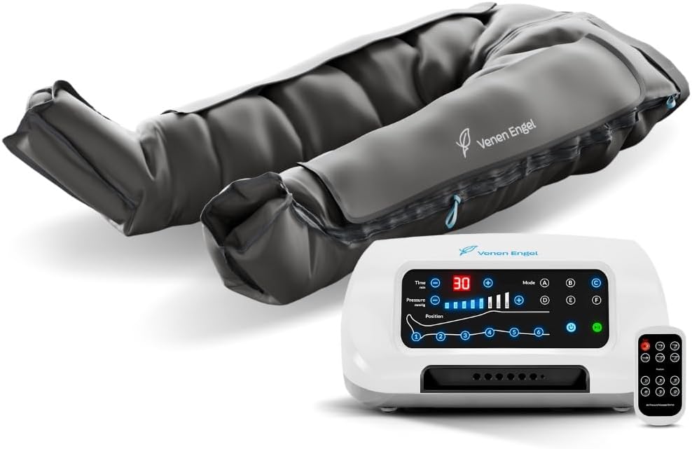 Venen Engel 6 Premium Medical avec pantalon Lymph-Flow - 6 programmes de massage - Certifié médical pour troubles veineux et lymphatiques - Traitement de la cellulite