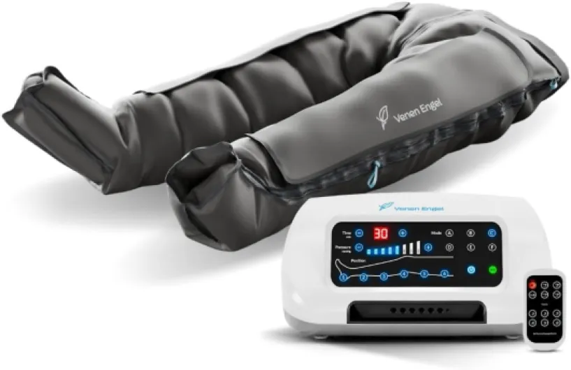 Venen Engel 6 Premium Medical avec pantalon Lymph-Flow - 6 programmes de massage - Certifié médical pour troubles veineux et lymphatiques - Traitement de la cellulite