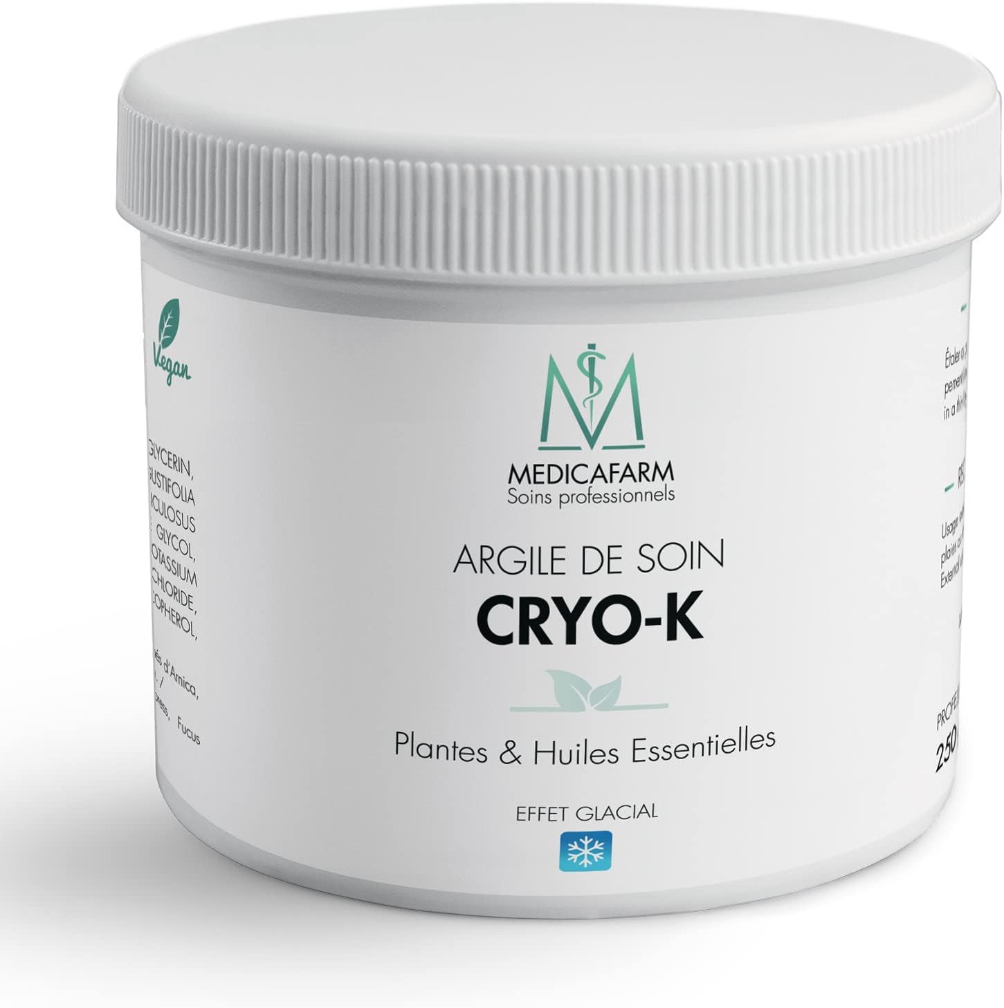 Argile de soin CRYO-K - Aux plantes et huiles essentielles - Effet glacial - Aide à soulager les douleurs et améliorer confort circulatoire - pot 250 g 250 g (Lot de 1)