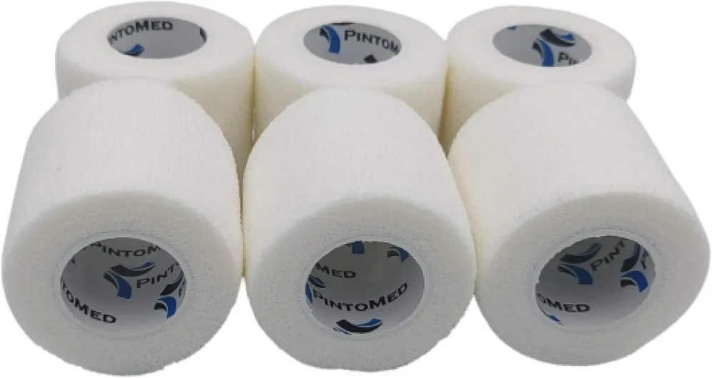 Bandage Cohésif - 6 Rouleaux Blanc X 5 cm X 4,5 m Autoadhésif, Sports Bande, Premiers Secours Adhésif, Vet Wrap 5 cm X 4.5 m