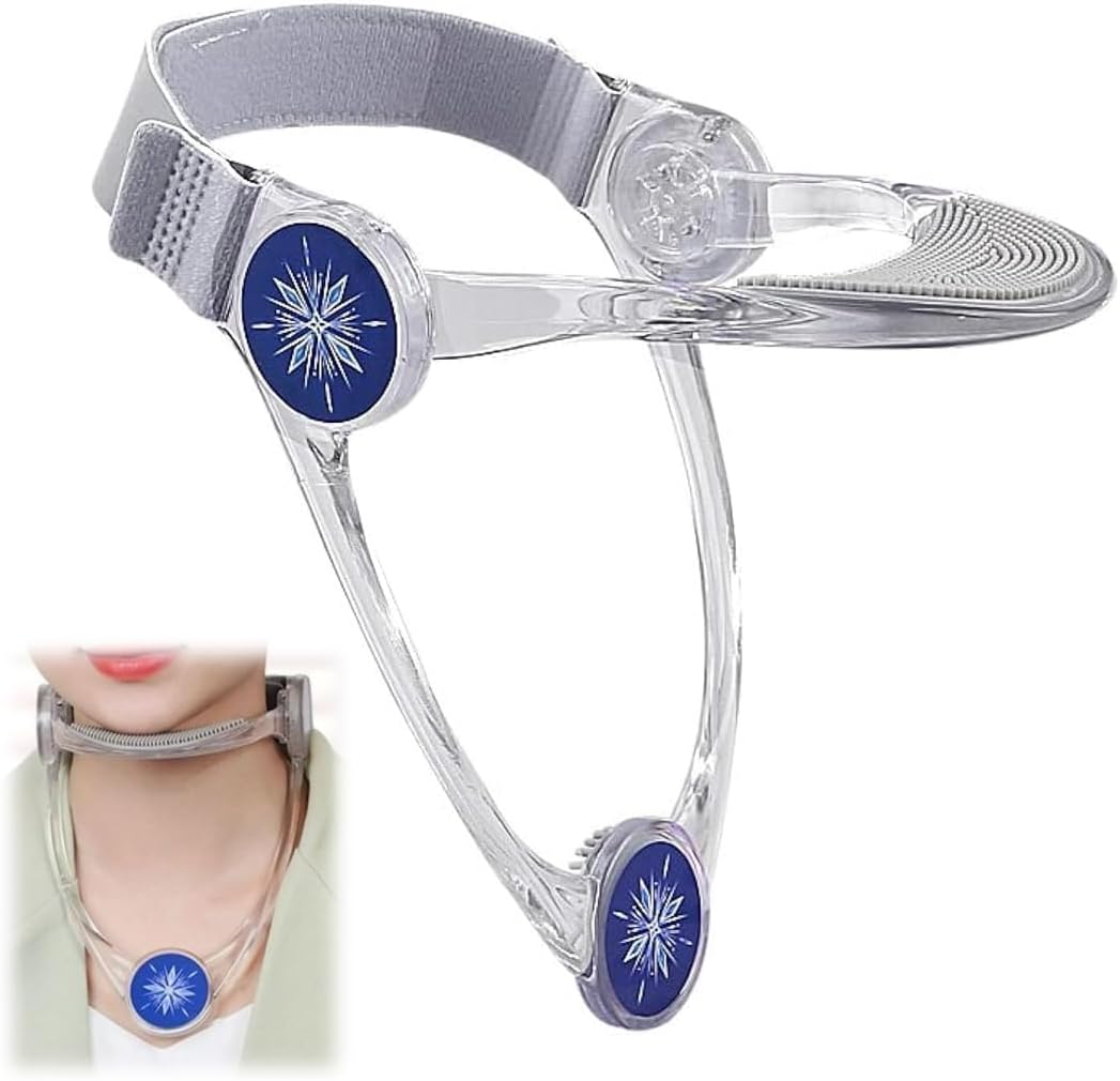Correcteur de posture cervicale, Décompressé, Dispositif de soutien réglable à 360°, Collier pour soulager la douleur et les cervicales (Transparent)