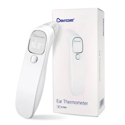 Thermomètre Auriculaire et Frontal, Berrcom Thermometre Médical sans Contact, Thermomètre Numérique à Infrarouge pour Enfants et Adultes avec Lecture Instantanée, Alarme de Fièvre
