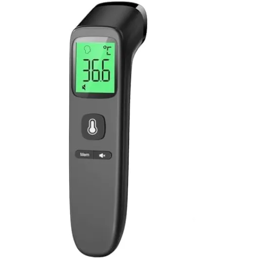 Thermomètre Frontal Sans Contact, Thermometre Bebe, Thermomètre Médical Numérique Infrarouge pour Adultes, Lecture Précise avec Ecran LCD, Thermomètres Médicaux et Accessoires (Noir intense)