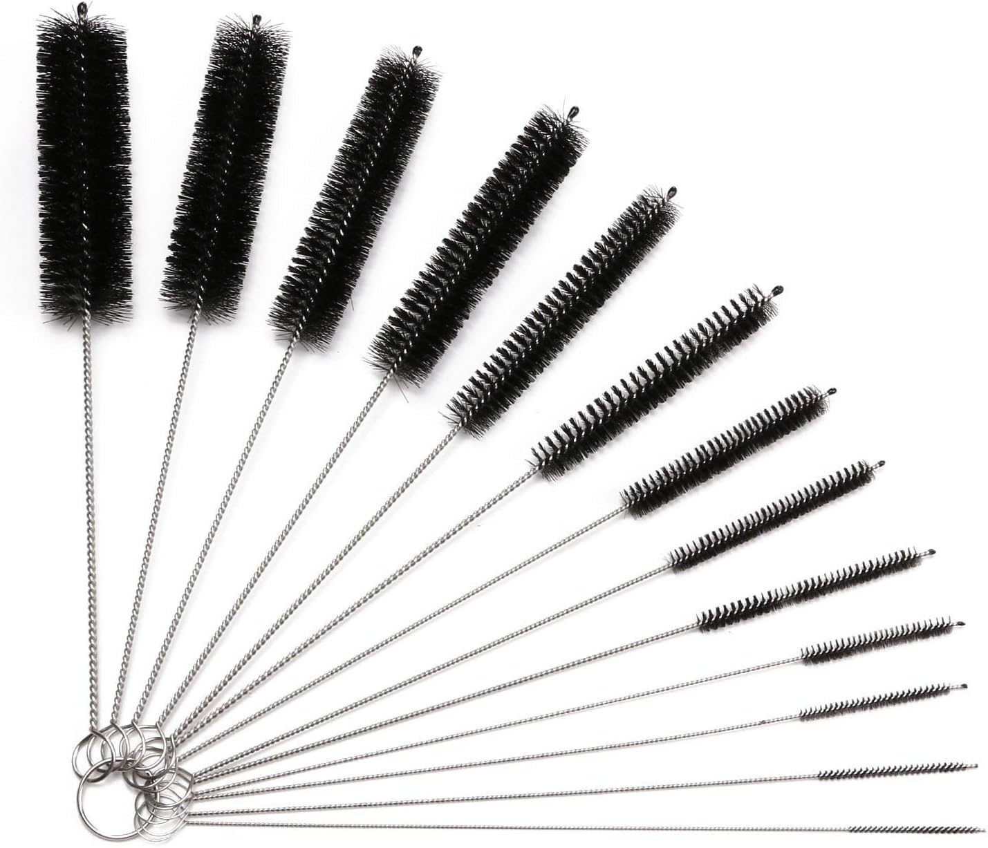 Vicloon Tube Brosse de Nettoyage 13pcs Kit, Brosse de Nettoyage Tube pour Bouteille en Verre Bébé Biberon Bouilloire Clavier, Tuyau Brosses de Nettoyage 13pcs-noir