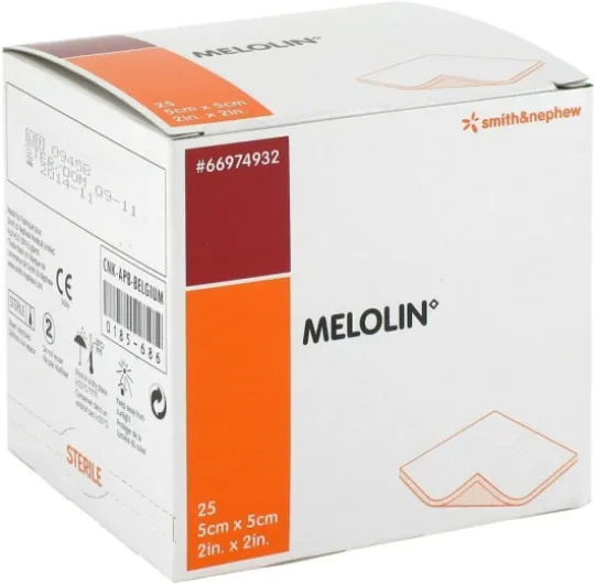 Smith & Nephew Melolin Pack de 25 Compresses Stériles 5 x 5 cm