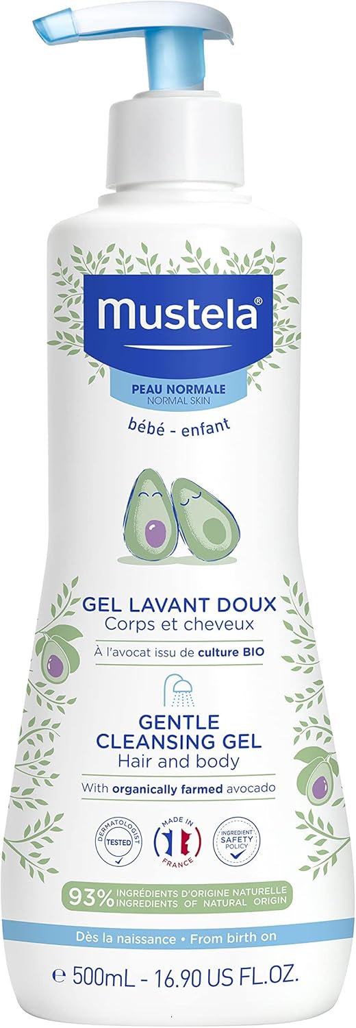 Mustela Gel Lavant Doux Flacon Pompe 500 ml Sans parfum 500 ml (Lot de 1)