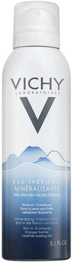 Vichy, Brumisateur d'Eau Thermale Minéralisante, Riche en 15 Minéraux, Diminue les Sensations d'Inconfort et Calme les Irritations, Visage et Corps, Peaux Sensibles, Format Spray, 150ml Eau Thermale 150 ml (Lot de 1)