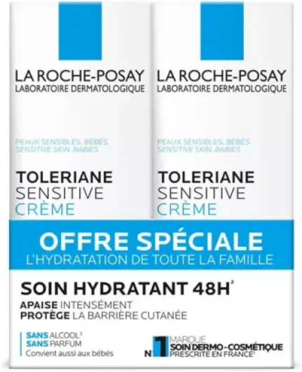La Roche-Posay Toleriane Creme Soin Hydratant Apaisant Protecteur Sensitive 2x40ml