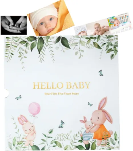 Livre souvenir pour bébé – Livre d'étapes pour bébé - Capture des étapes importantes - Album photo et journal de scrapbooking - Exquis pour les femmes enceintes, les mamans et les bébés