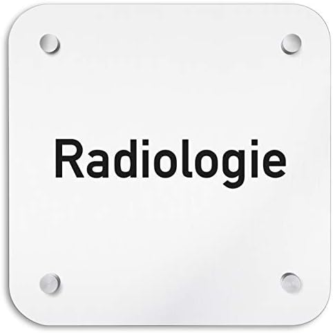 Kinekt3d Panneau Mural en Aluminium 200 x 200 mm • Radiologie • Plaque signalétique – Plaque de Porte en Aluminium 1,5 mm d'épaisseur • Matériel de Fixation Inclus + Montage Mural