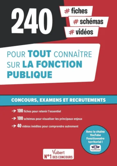 Fonction publique : 240 fiches, schémas et vidéos pour tout connaître - Avec la chaîne YouTube Fonctionnaire territorial: Concours, examens et recrutements - Ecrits et oraux - Catégories A, B et C