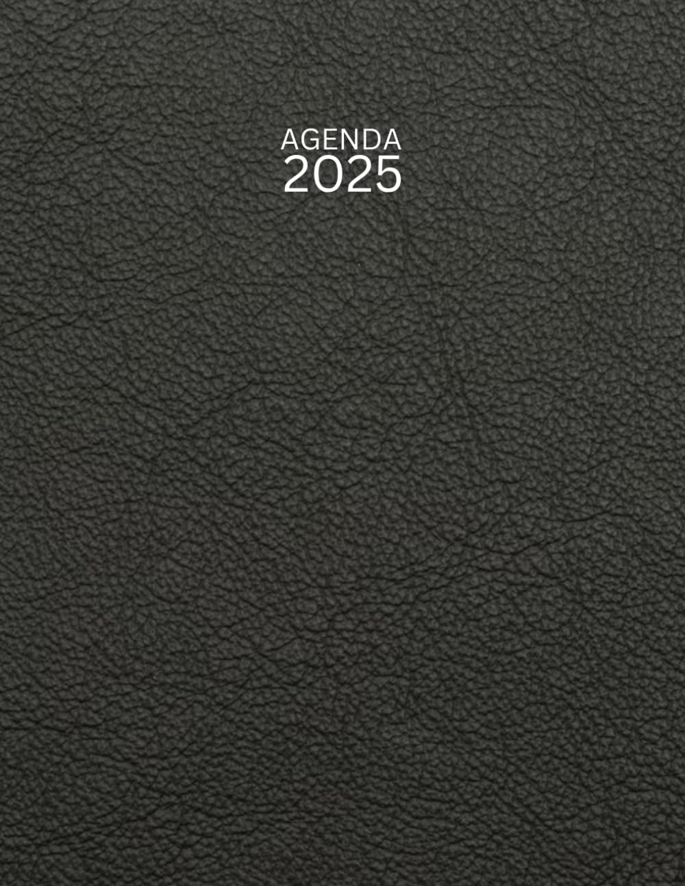 Agenda 2025 semainier: 12 Mois Janvier A Décembre - 1 Semaine Sur 2 Pages - Grand format A4 21 x 29 - motif Noir