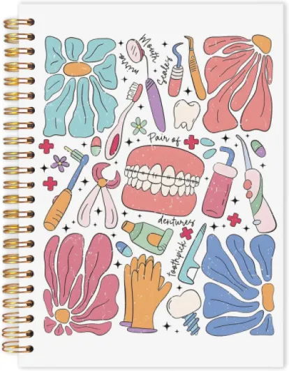 AQYIP Carnet à spirale bohème pour assistant dentaire, cadeau pour assistants dentaires, journal pour écrire, carnet de notes pour médecin, infirmière, 14 x 21 cm