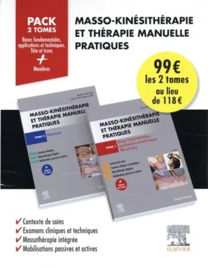 Masso-kinésithérapie et thérapie manuelle pratiques - Pack de 2 tomes: Bases fondamentales, applications et techniques - Tête et tronc - Membres
