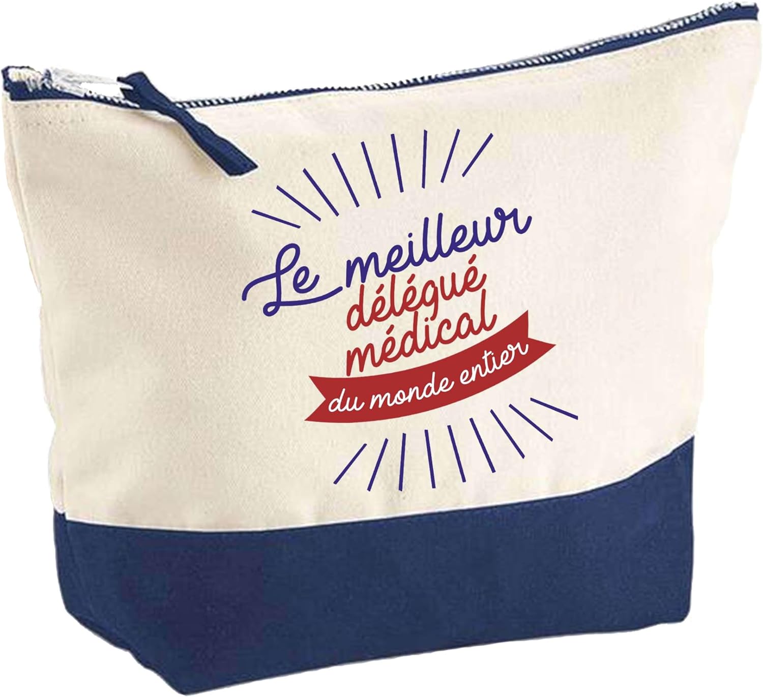 Pochette Meilleur Délégué médical du monde - Idée Cadeau pour Collègue Travail Retraite Trousse Grand Format Maquillage Toilette