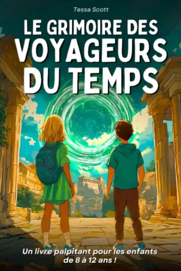 Livre pour enfants de 8 ans à 12 ans: Le Grimoire des voyageurs du temps – Un roman captivant, illustré, ludique et éducatif, rempli de mystère et d’action à travers l’histoire