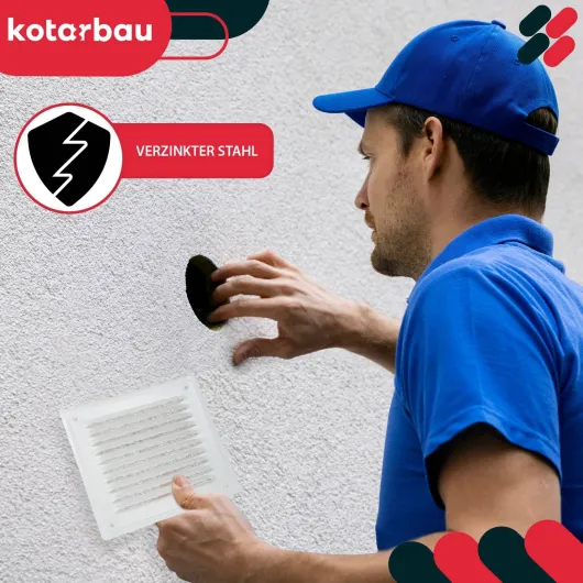 ® Grille De Ventilation Carrée - Acier - 16.5x16.5 cm - Grille D'Aération - avec Protection Anti-Insectes - Résistante à la Corrosion - Blanc 165 x 165 mm Blanc