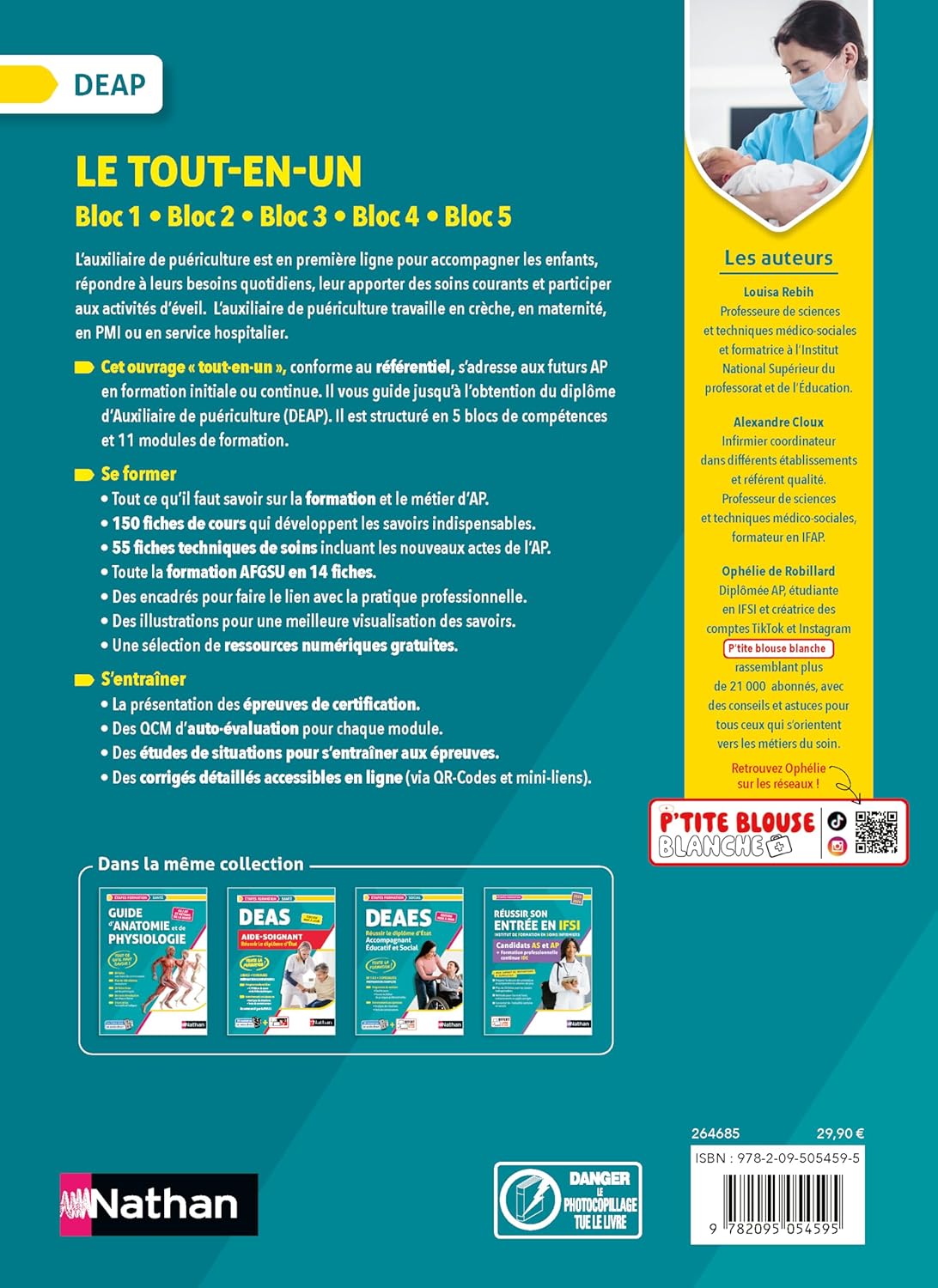 Réussir le Diplôme d'Etat Auxiliaire de Puériculture - Préparation complète au concours DEAP avec 150 Fiches de cours & 55 Fiches techniques de Soins