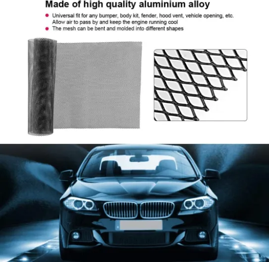 Grille de voiture, Grille de course en aluminium Grille de calandre Universelle Grille en Aluminium Grille de Radiateur pour Voiture Grille extensible Grille pour corps Pare chocs Étanche 3 x 6 mm