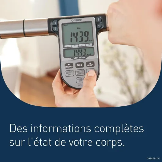 BF511 Balance Pèse Personne Familiale avec Mesure Complète à 8 Capteurs, Analyse du BMI et du Pourcentage de Graisse - Balance Numérique pour Adultes/Enfants (6 ans+) - Capacité 150 kg Bleu 303 x 327 x 55