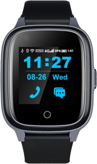SaveFamily Senior - Montre Localisatrice pour Personnes Âgées avec GPS, Appels, Alerte en Cas de Chute, SOS, Rappel de Prise de Médicaments, Capteurs de Santé - Couleur Noir
