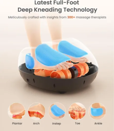 Massage Pieds Appareil de Massage Pieds Masseur Pieds Shiatsu, Chauffant Infrarouge, Compression d'Air pour Relaxation des Pieds à la Maison ou Bureau 1-noir