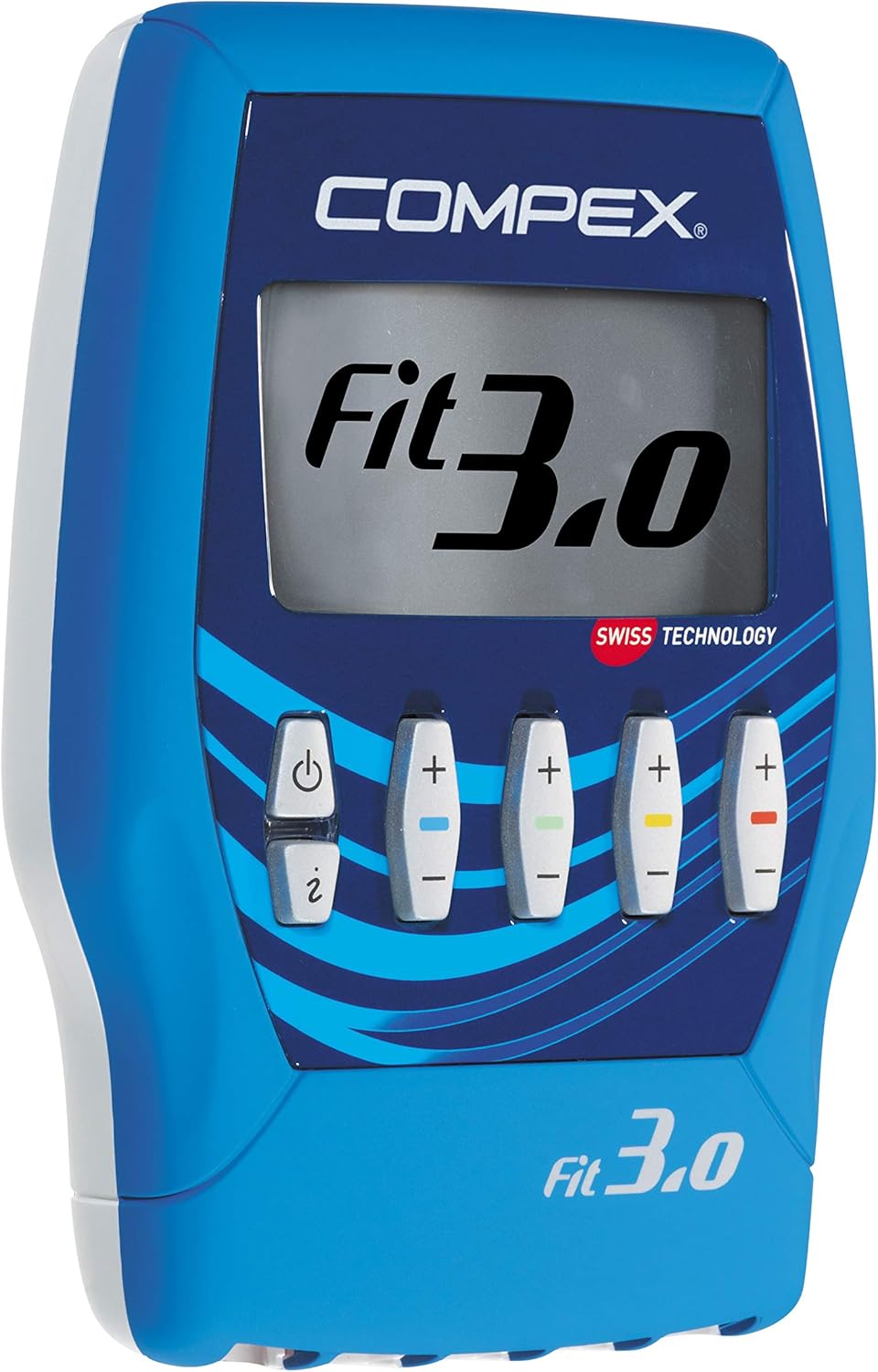 Compex FIT 3.0 - Electrostimulateur Musculaire EMS, TENS, Massage - 4 canaux indépendants, 999 Niveaux d'intensité, 20 programmes - Compatible Application Coach - Capteur MI Sensor - Bleu