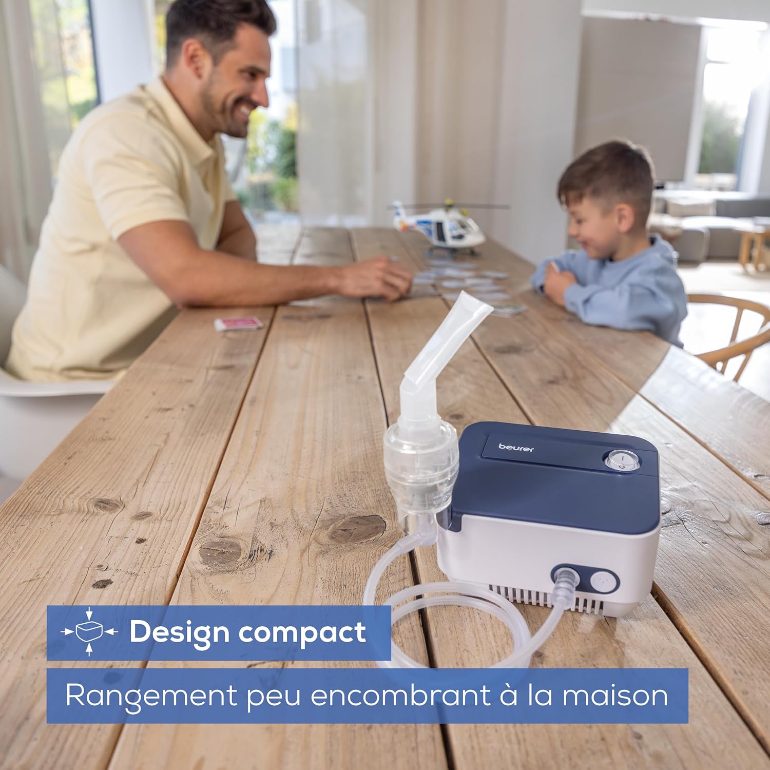 IH 16 Inhalateur avec technologie à air comprimé, design compact, pour le traitement des voies respiratoires supérieures et inférieures, pour adultes et enfants, nettoyage facile Nouveau design en gris