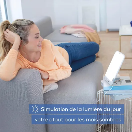 TL 35 lampe de luminothérapie, simulation de la lumière du jour, avec 3 températures de couleur pour un rythme jour-nuit régulé, 10.000 Lux, dispositif médical, avec variateur de lumière 10.000 lux avec variateur et minuterie