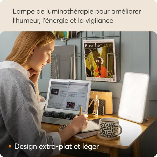 Vitamin L - Lampe Lumière Du Jour Compacte, 10 000 Lux Tablette De Lumière, Utiliser En Position Portrait Ou Paysage Pour Booster L'énergie Et La Concentration