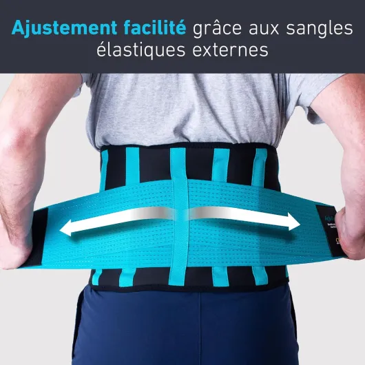 Ceinture Lombaire Homme/Femme - Seul Dispositif de Soutien Thérapeutique Certifié de Qualité Médicale Qui Soulage les Douleurs et Prévient les Blessures - Taille L L (80-95cm) Bleu
