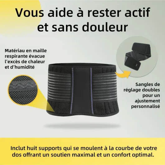 Ceinture Lombaire, Ceinture Dorsale Pour Hommes et Femmes - Orthèse Dorsale Légère et Respirante Pour le Soutien du dos et le Soulagement de la Douleur (L/XL 90-110 cm)
