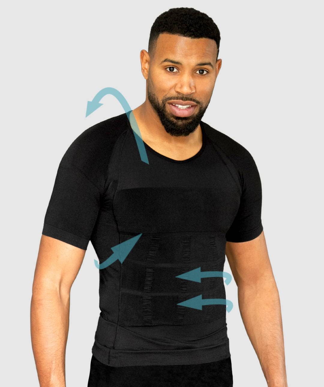 Smart-Shirt® T-shirt Intelligent - Correcteur de Posture - Anti Mal de Dos - Redresse Dos et Epaules - Confort Extrême - Stimule les Muscles XL Noir