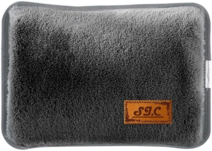 Bouillotte électrique avec doublure en peluche douce ; 500 W ; Max 75 °C ; Chauffe-mains et chauffe-pieds ; idéal pour réduire les douleurs musculaires, dorsales et menstruelles Noir