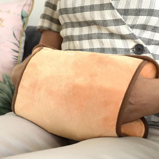 TM Electron Vulcano Sac d'eau thermique rechargeable en 5 minutes pour 2 heures d'utilisation avec revêtement doux en microfibre pour apaiser les douleurs musculaires, marron, 29 x 20 x 6 cm