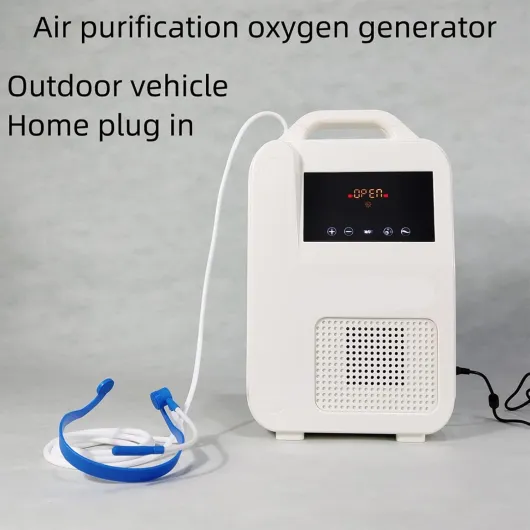 Booster d'oxygène électrique portable avec 30 millions d'ions négatifs — Machine à oxygène compacte avec canule nasale et étui de transport pour la maison, le voyage, la voiture et l'utilisation en