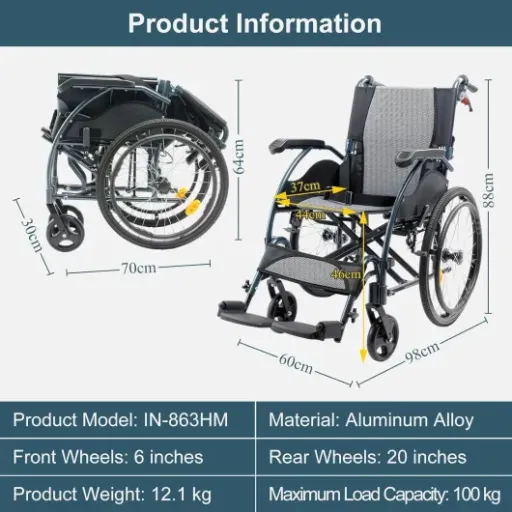 Test Fauteuil Roulant Autopropulsé IN-863HM : léger, pliable, mais quelques limites à connaître