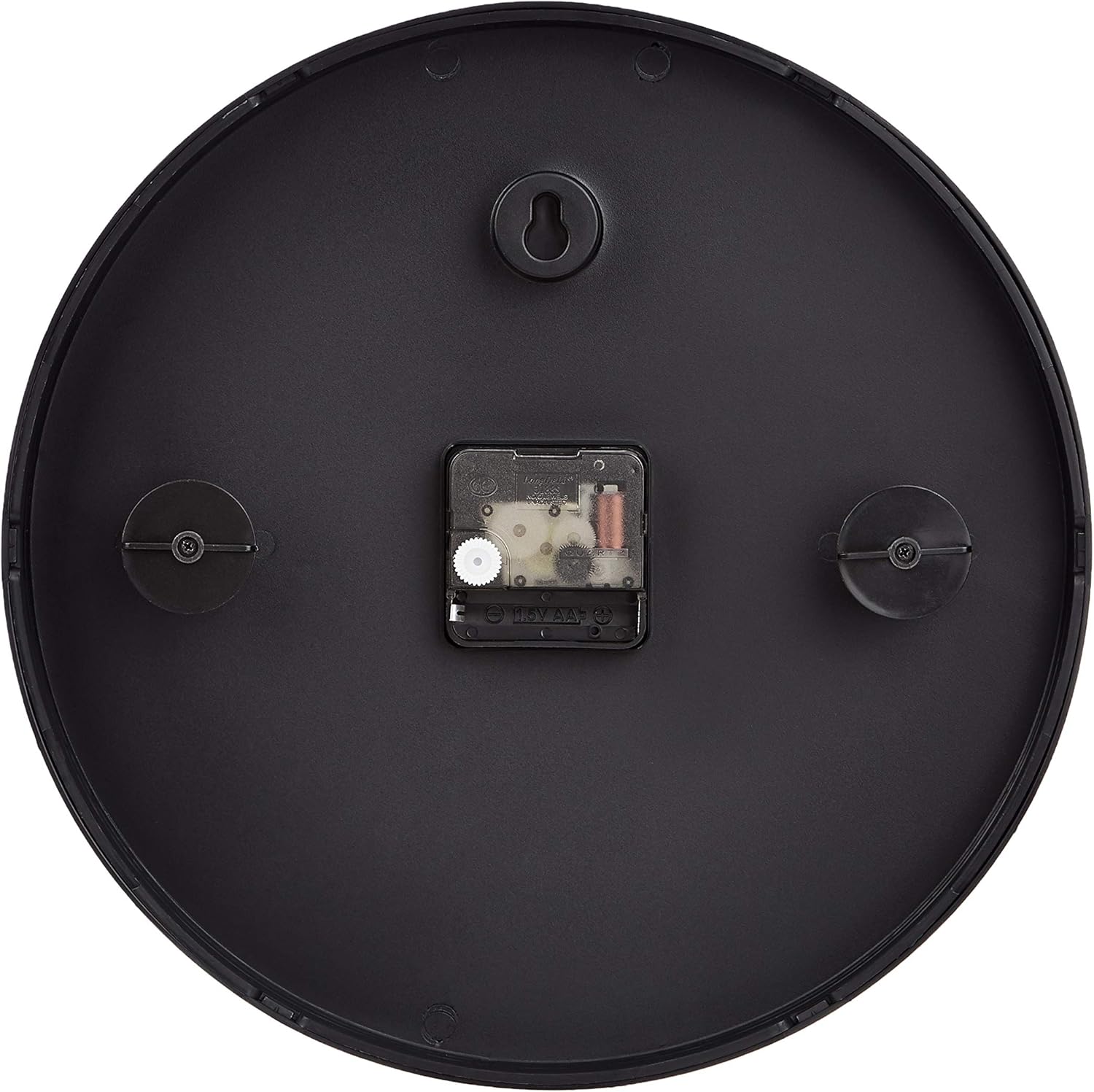 Horloge Murale Ronde, 30.5 cm, Facile à Lire, Silencieuse, Fonctionnement à Piles, Noire Classique Noir