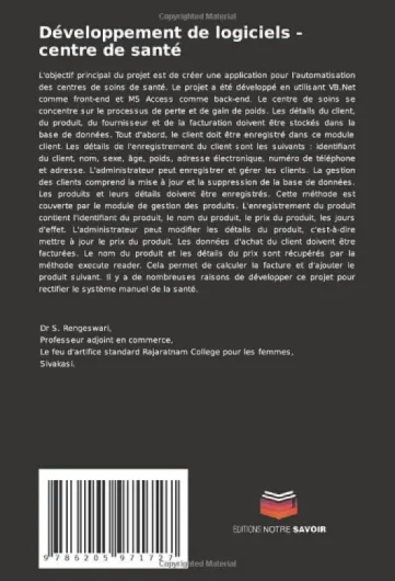 Développement de logiciels - centre de santé: Utilisation de Visual Basic