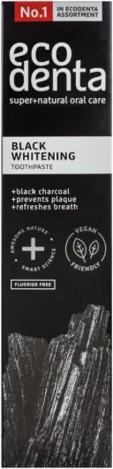 ECODENTA Dentifrice Charbon Actif sans Fluor I Dentifrice Blanchissant avec du Charbon Noir et Teavigo 100 ml